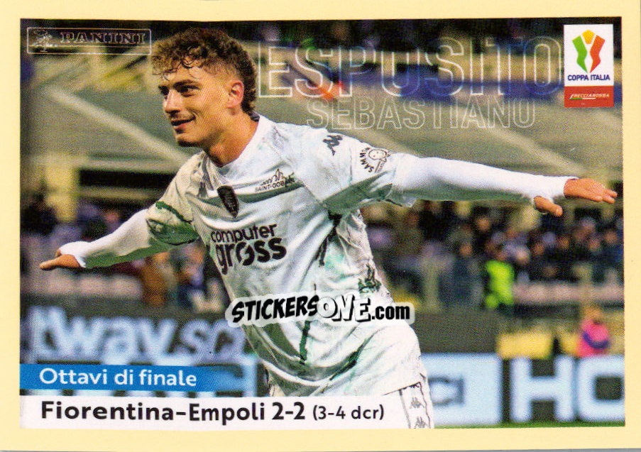 Sticker Fiorentina - Empoli 2-2 (3-4 Dcr) - Sebastiano Esposito - Calciatori 2024-2025 n. UPD11 - Panini