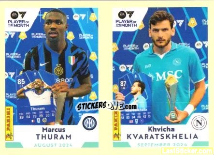 Sticker Marcus Thuram / Kvicha Kvaratskhelia - Calciatori 2024-2025 n. UPD12 - Panini
