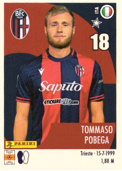 Sticker Tommaso Pobega - Calciatori 2024-2025 n. U6 - Panini
