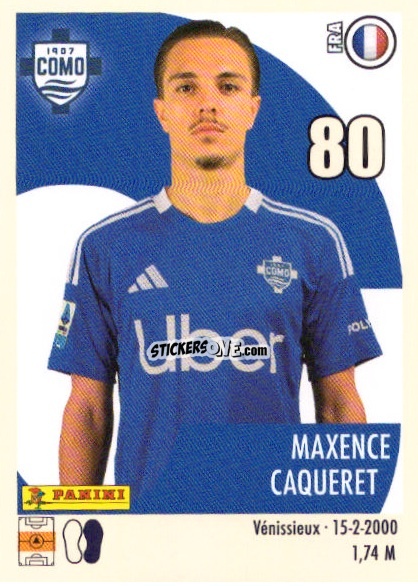 Sticker Maxence Caqueret - Calciatori 2024-2025 n. U14 - Panini