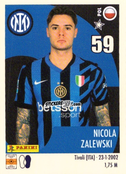 Sticker Nicola Zalewski - Calciatori 2024-2025 n. U35 - Panini