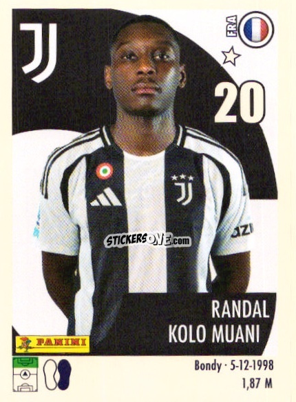 Sticker Randal Kolo Muani - Calciatori 2024-2025 n. U39 - Panini