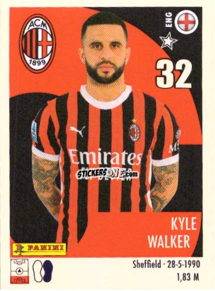 Sticker Kyle Walker - Calciatori 2024-2025 n. U50 - Panini