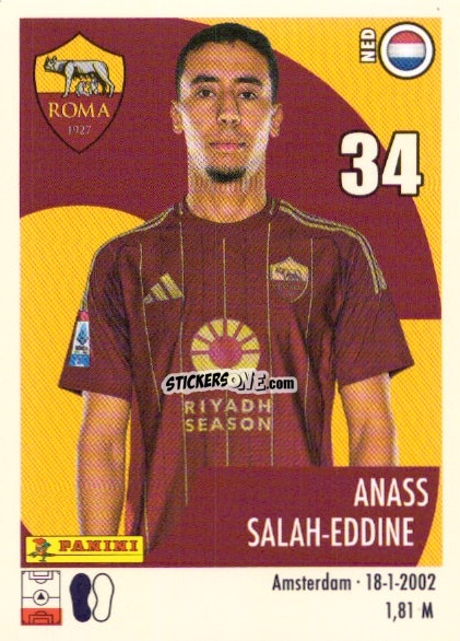 Cromo Anass Salah-Eddine - Calciatori 2024-2025 n. U68 - Panini