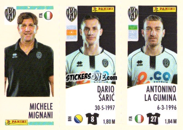 Sticker Michele Mignani/dario Saric/antonino La Gumina - Calciatori 2024-2025 n. U85 - Panini
