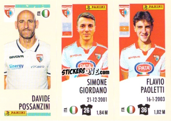 Sticker Davide Possanzini/simone Giordano/flavio Paoletti - Calciatori 2024-2025 n. U91 - Panini
