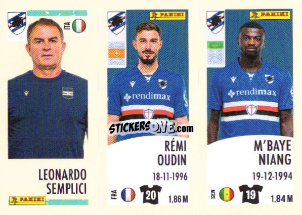 Sticker Leonardo Semplici/remi Oudin/m'Baye Niang - Calciatori 2024-2025 n. U97 - Panini