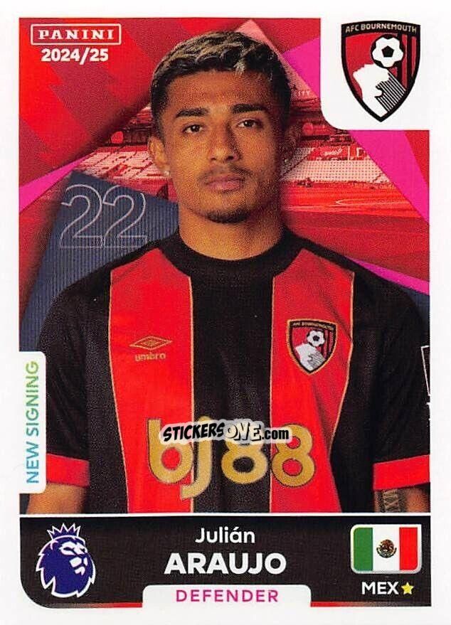 Sticker Julián Araujo - English Premier League 2024-2025
 n. 26 - Panini