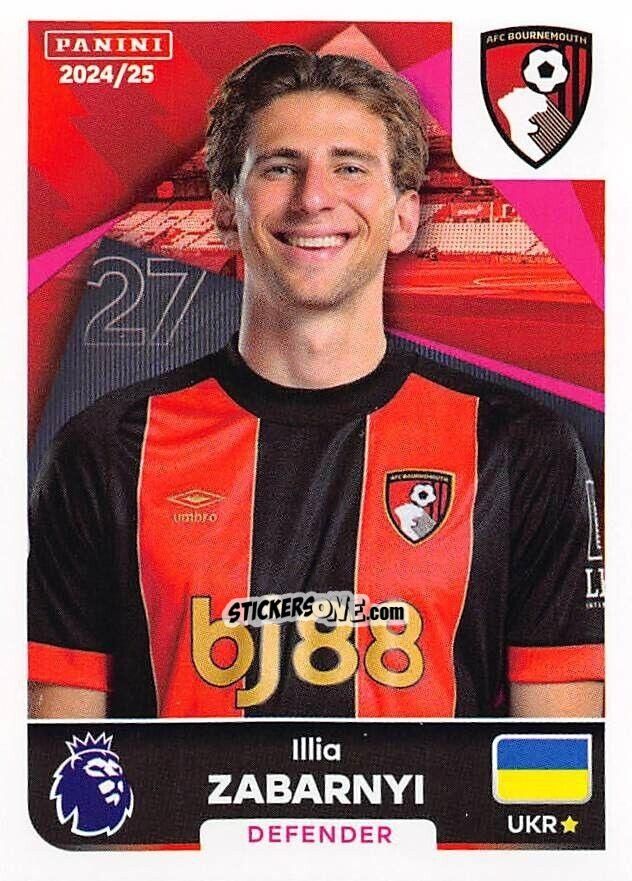 Figurina Ilya Zabarnyi - English Premier League 2024-2025
 n. 27 - Panini
