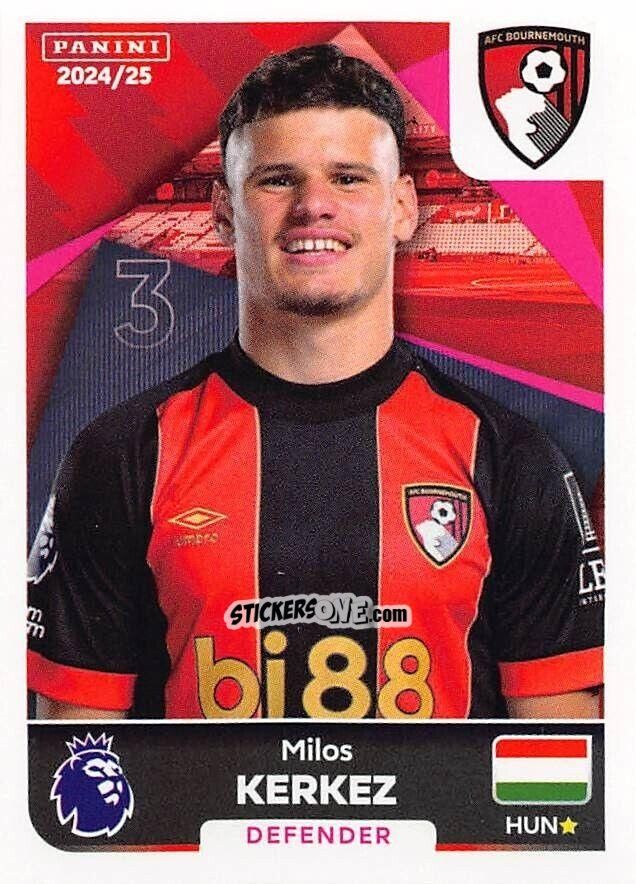 Sticker Milos Kerkez - English Premier League 2024-2025
 n. 30 - Panini