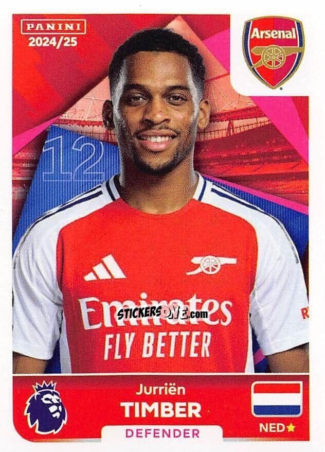 Sticker Jurriën Timber - English Premier League 2024-2025
 n. 55 - Panini