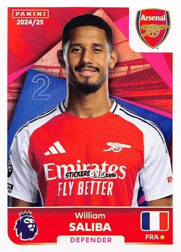 Sticker William Saliba - English Premier League 2024-2025
 n. 58 - Panini