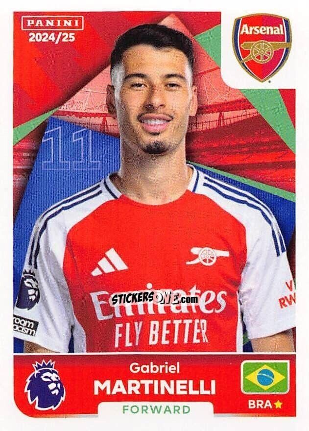 Sticker Gabriel Martinelli - English Premier League 2024-2025
 n. 72 - Panini