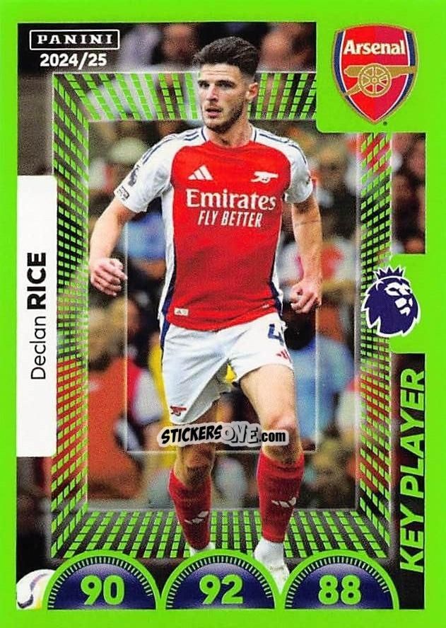 Figurina Declan Rice (Key Player) - English Premier League 2024-2025
 n. 77 - Panini