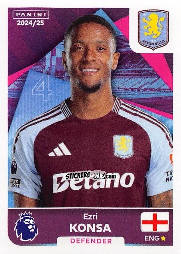 Sticker Ezri Konsa - English Premier League 2024-2025
 n. 89 - Panini