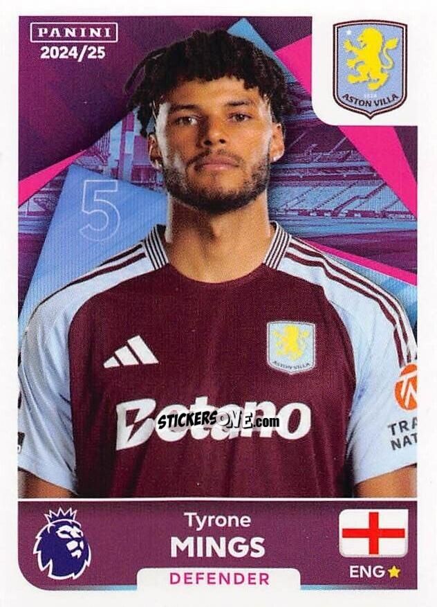 Sticker Tyrone Mings - English Premier League 2024-2025
 n. 90 - Panini