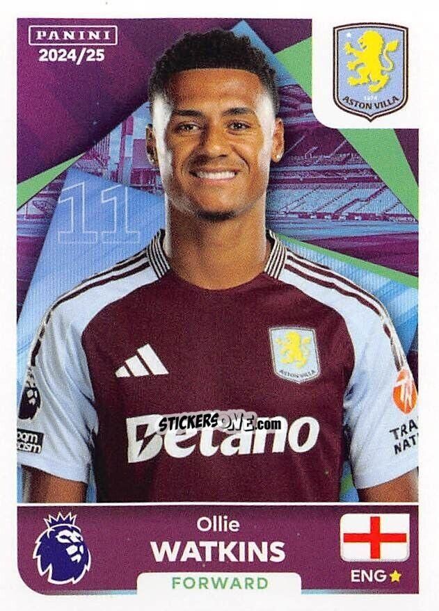 Figurina Ollie Watkins - English Premier League 2024-2025
 n. 108 - Panini