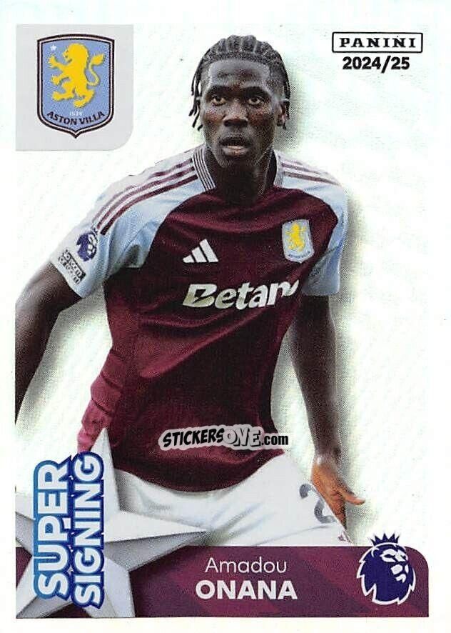 Sticker Amadou Onana (Super Signing) - English Premier League 2024-2025
 n. 109 - Panini
