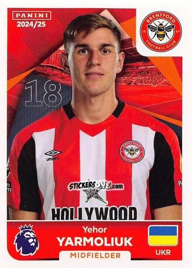 Cromo Yehor Yarmolyuk - English Premier League 2024-2025
 n. 125 - Panini