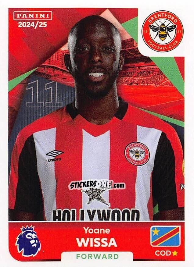 Sticker Yoane Wissa - English Premier League 2024-2025
 n. 129 - Panini