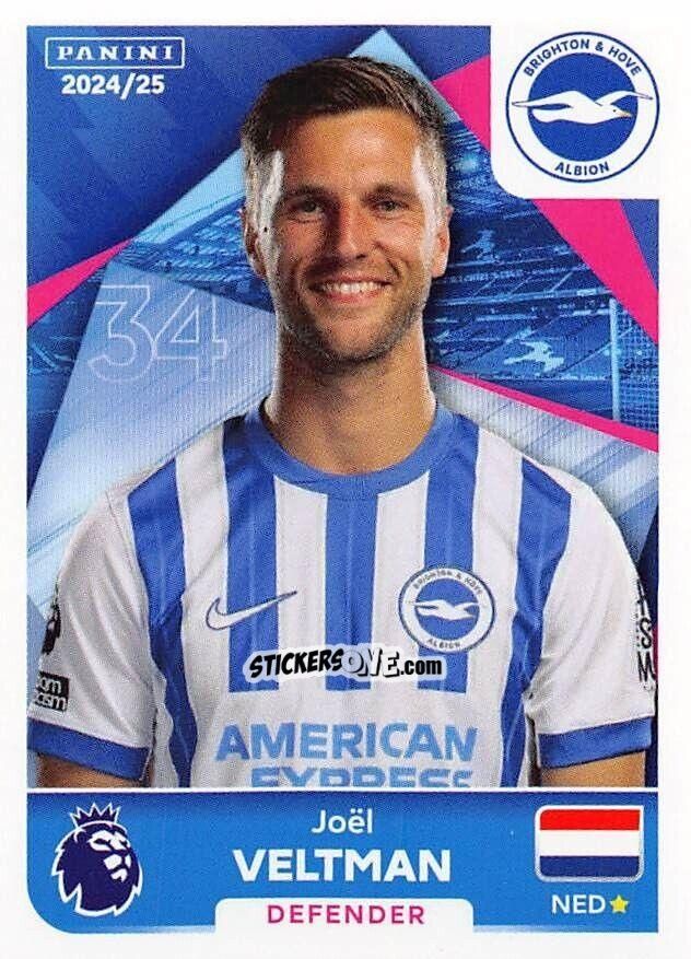 Cromo Joël Veltman - English Premier League 2024-2025
 n. 142 - Panini
