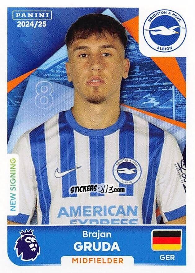 Cromo Brajan Gruda - English Premier League 2024-2025
 n. 150 - Panini