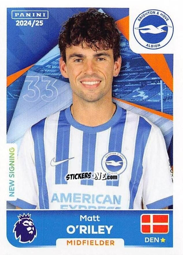 Cromo Matt O'Riley - English Premier League 2024-2025
 n. 154 - Panini