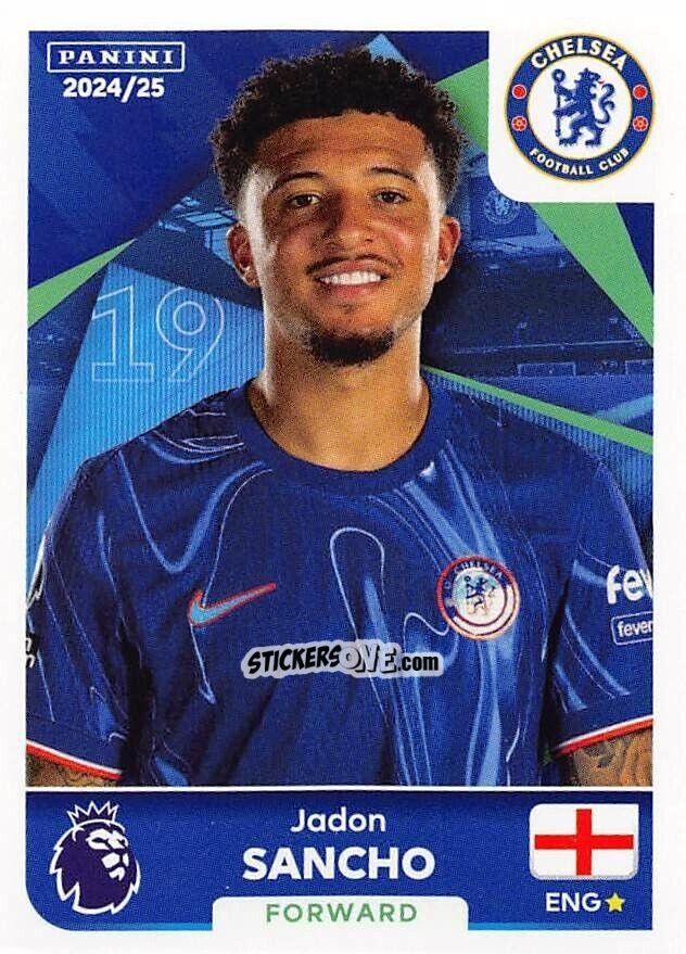 Sticker Jadon Sancho - English Premier League 2024-2025
 n. 189 - Panini