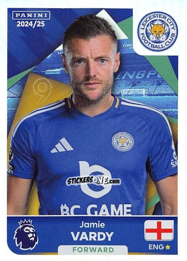 Sticker Jamie Vardy (Captain) - English Premier League 2024-2025
 n. 365 - Panini