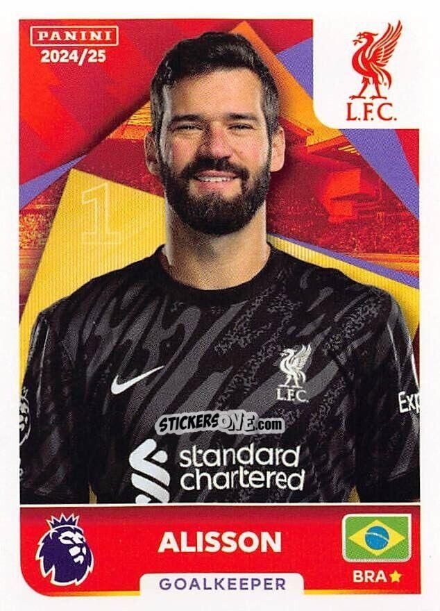 Sticker Alisson Becker - English Premier League 2024-2025
 n. 377 - Panini
