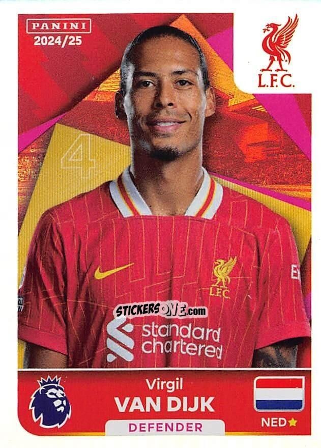 Sticker Virgil van Dijk (Captain) - English Premier League 2024-2025
 n. 383 - Panini