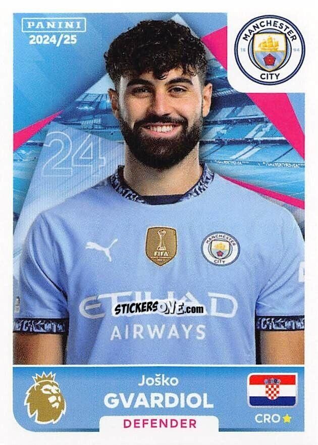 Figurina Joško Gvardiol - English Premier League 2024-2025
 n. 408 - Panini
