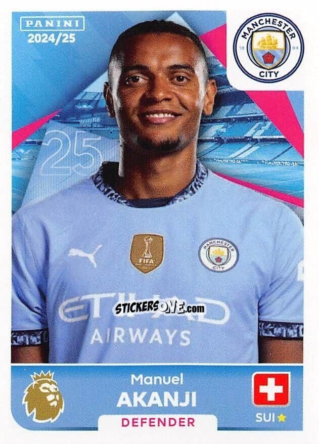 Sticker Manuel Akanji - English Premier League 2024-2025
 n. 409 - Panini