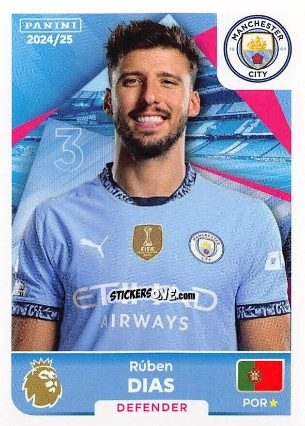 Sticker Rúben Dias - English Premier League 2024-2025
 n. 412 - Panini