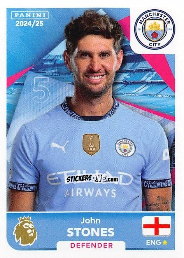 Sticker John Stones - English Premier League 2024-2025
 n. 413 - Panini