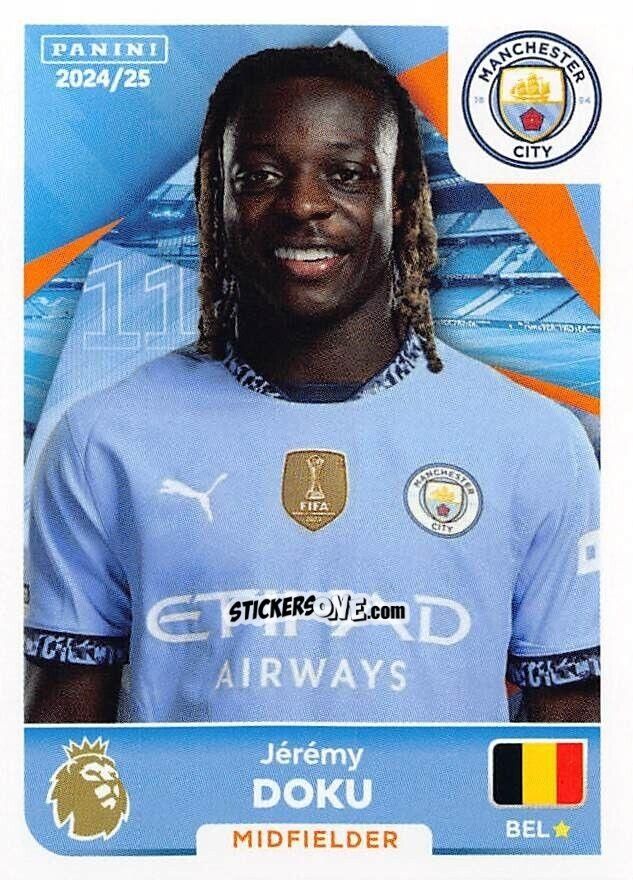 Cromo Jérémy Doku - English Premier League 2024-2025
 n. 418 - Panini