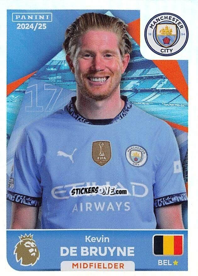 Sticker Kevin De Bruyne (Captain) - English Premier League 2024-2025
 n. 420 - Panini