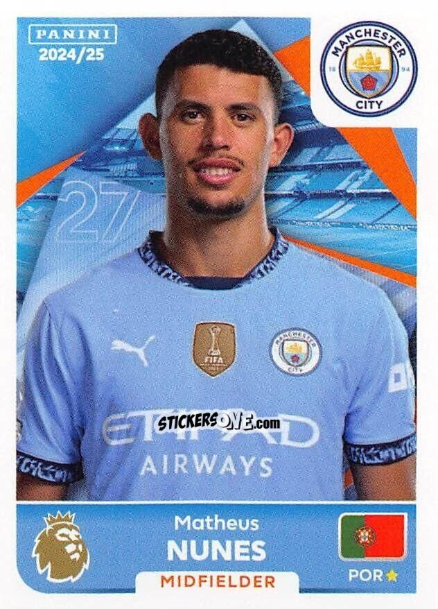 Cromo Matheus Nunes - English Premier League 2024-2025
 n. 423 - Panini