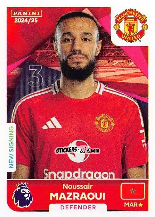 Sticker Noussair Mazraoui - English Premier League 2024-2025
 n. 440 - Panini
