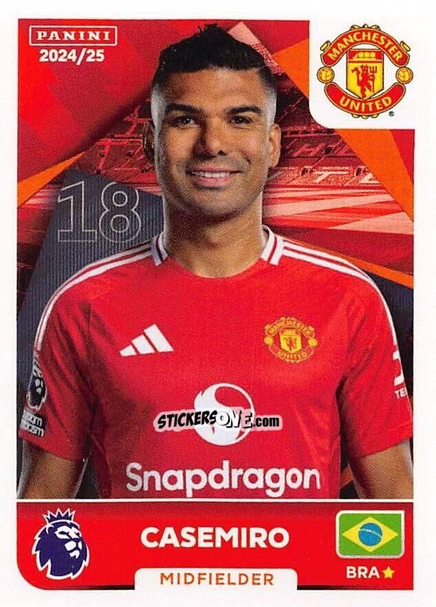Sticker Casemiro - English Premier League 2024-2025
 n. 449 - Panini