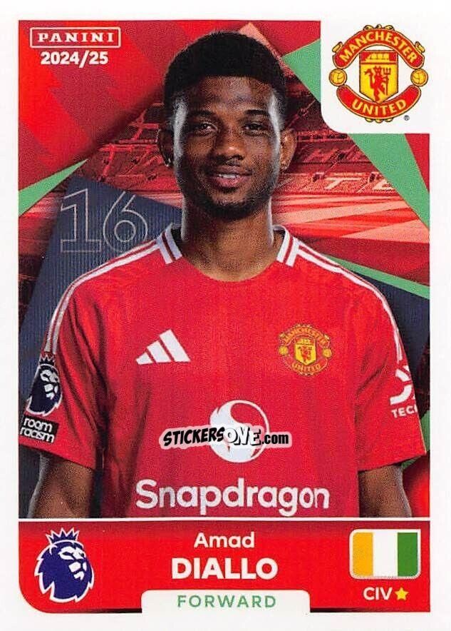 Sticker Amad Diallo - English Premier League 2024-2025
 n. 454 - Panini