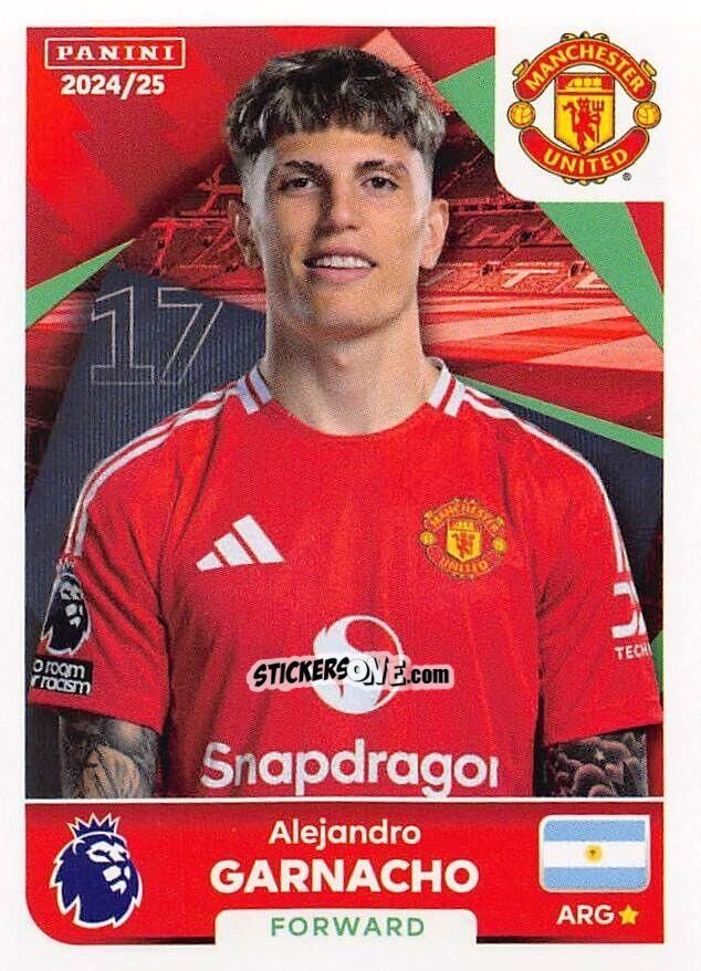 Figurina Alejandro Garnacho - English Premier League 2024-2025
 n. 455 - Panini