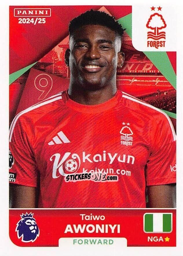 Sticker Taiwo Awoniyi - English Premier League 2024-2025
 n. 510 - Panini