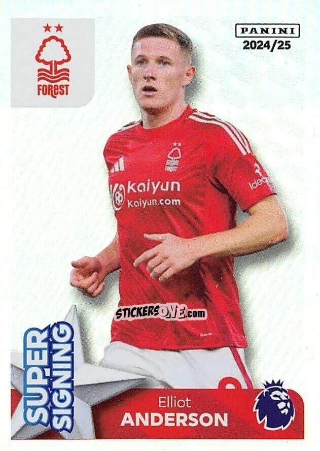Figurina Elliot Anderson (Super Signing) - English Premier League 2024-2025
 n. 520 - Panini