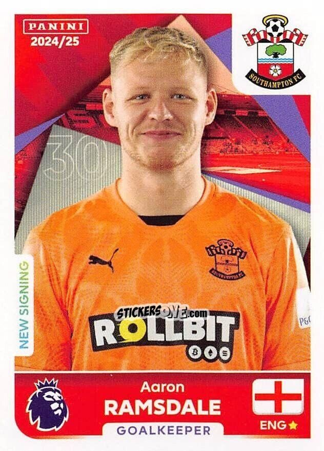 Figurina Aaron Ramsdale - English Premier League 2024-2025
 n. 522 - Panini