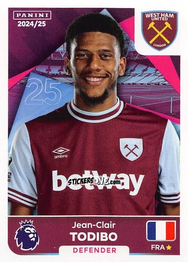 Sticker Jean-Clair Todibo - English Premier League 2024-2025
 n. 588 - Panini
