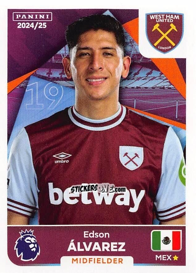 Sticker Edson Álvarez - English Premier League 2024-2025
 n. 593 - Panini