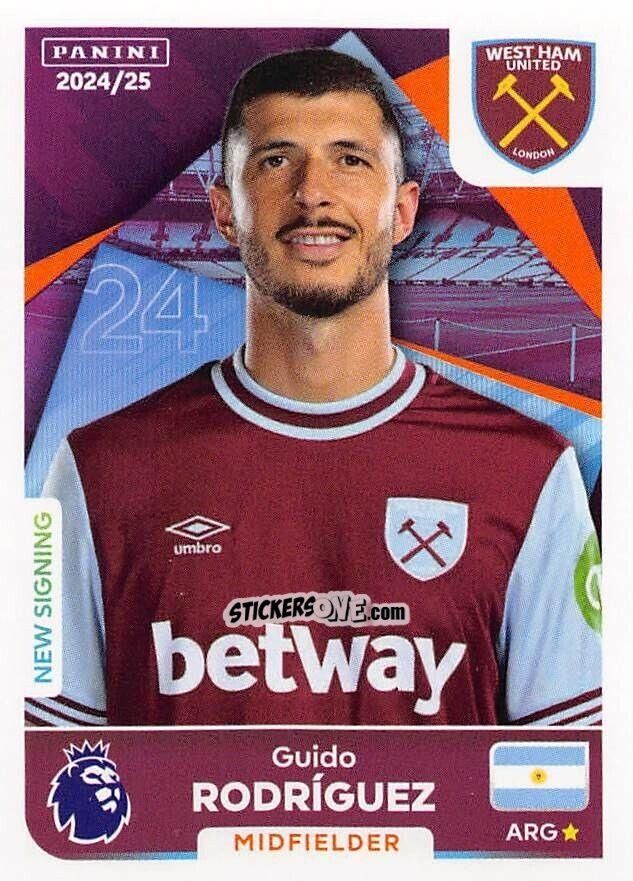 Sticker Guido Rodríguez - English Premier League 2024-2025
 n. 594 - Panini