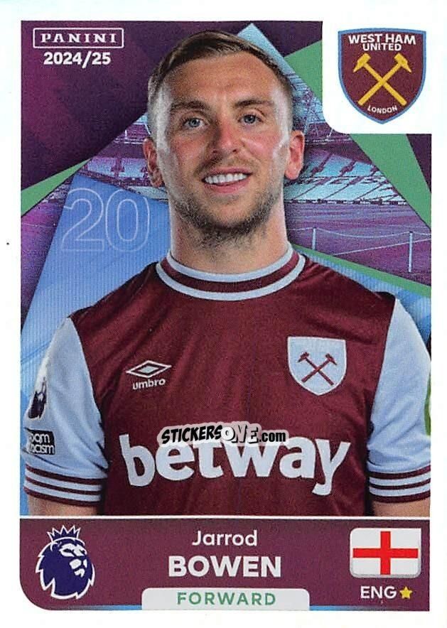 Figurina Jarrod Bowen (Captain) - English Premier League 2024-2025
 n. 606 - Panini