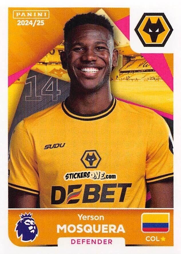 Cromo Yerson Mosquera - English Premier League 2024-2025
 n. 617 - Panini